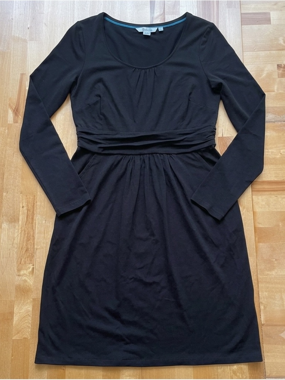 Boden Black Long Sleeve Modal Cotton Blend Jersey Dress US 6R